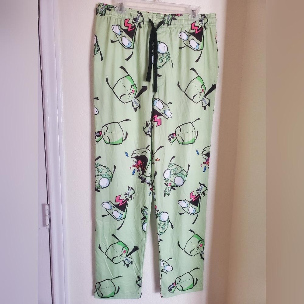 Nickelodeon Invader Zim Gir Sugar Rush Bioworld Green Cartoon Dorm Pajama Pants